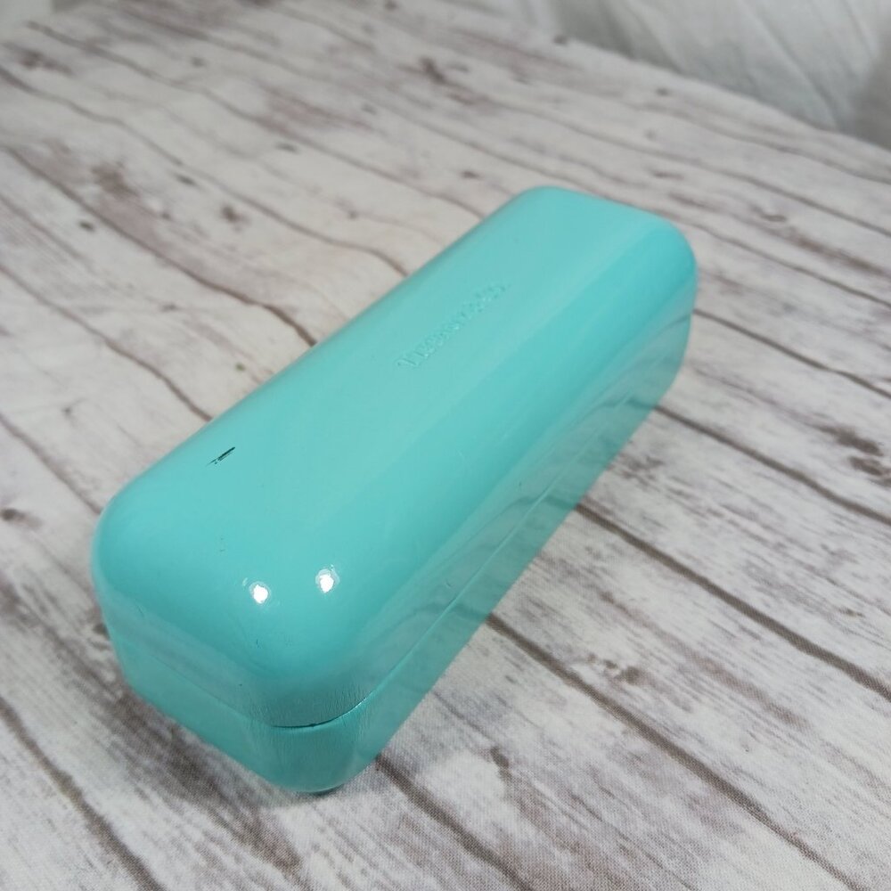Tiffany & Co. Hard Shell Eyeglass Case Tiffany Blue Ext. Tan Suede Interior 6x2" - Picture 5 of 15
